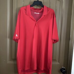 Adidas Climalite Mens Power Red Size XXL Contrast Stitch Polo $55  #Z84455